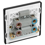 BG Electrical Evolve Black Chrome - 45A, double pole, single plate, with indicator