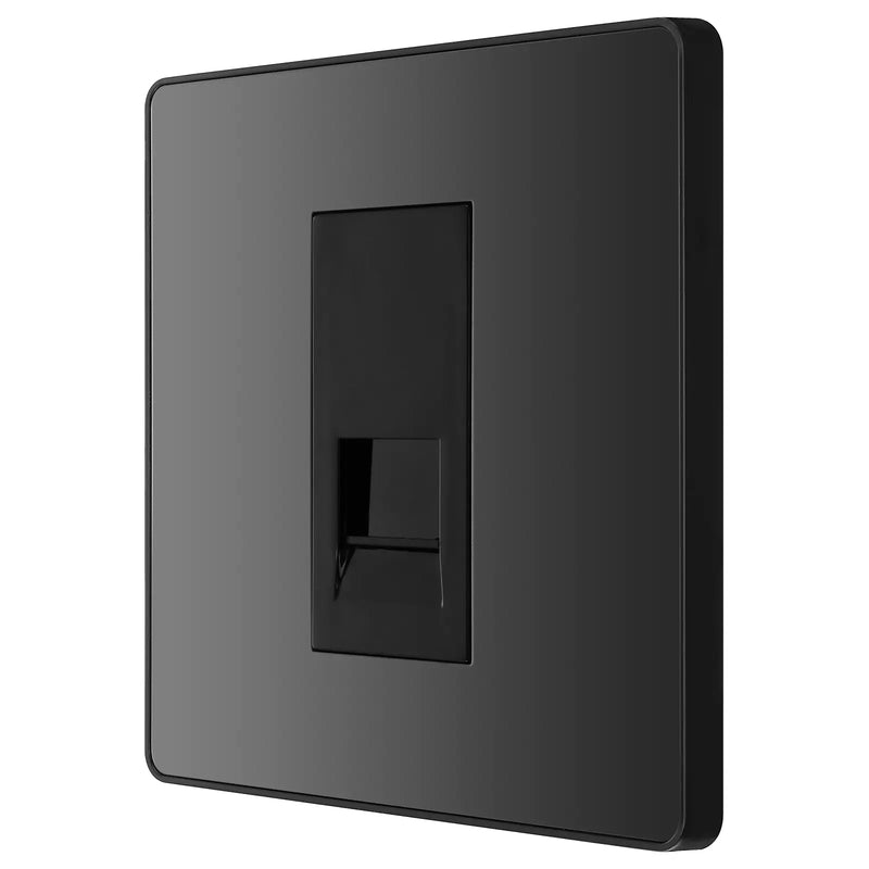 BG Electrical Evolve Black Chrome - Single, telephone socket, master