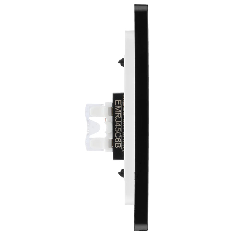 BG Electrical Evolve Black Chrome - Single, RJ45 telephone socket