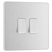 BG Electrical Evolve Brushed Steel - Double, 2 way switch