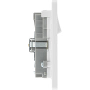 BG Electrical Evolve Brushed Steel - Double switched single pole, with USB A + C (22W)