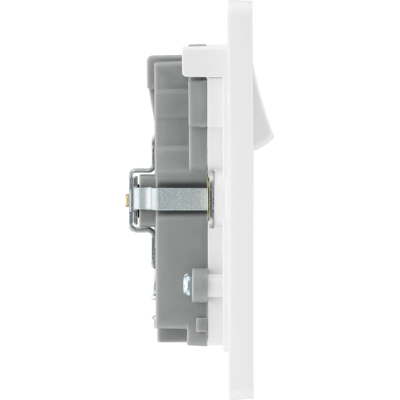 BG Electrical Evolve Brushed Steel - Double switched single pole, with USB A + C (45W)