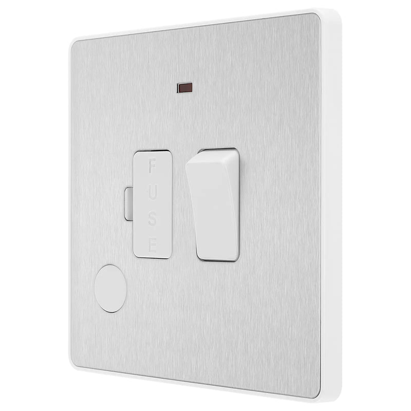 BG Electrical Evolve Brushed Steel - Switched and fused with indicator