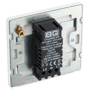 BG Electrical Evolve Brushed Steel - Single, 2 way push 200W