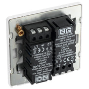 BG Electrical Evolve Brushed Steel - Double, 2 way push 200W