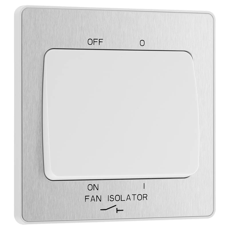 BG Electrical Evolve Brushed Steel - 3 pole fan isolator, fused