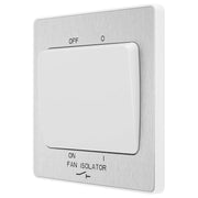 BG Electrical Evolve Brushed Steel - 3 pole fan isolator, fused