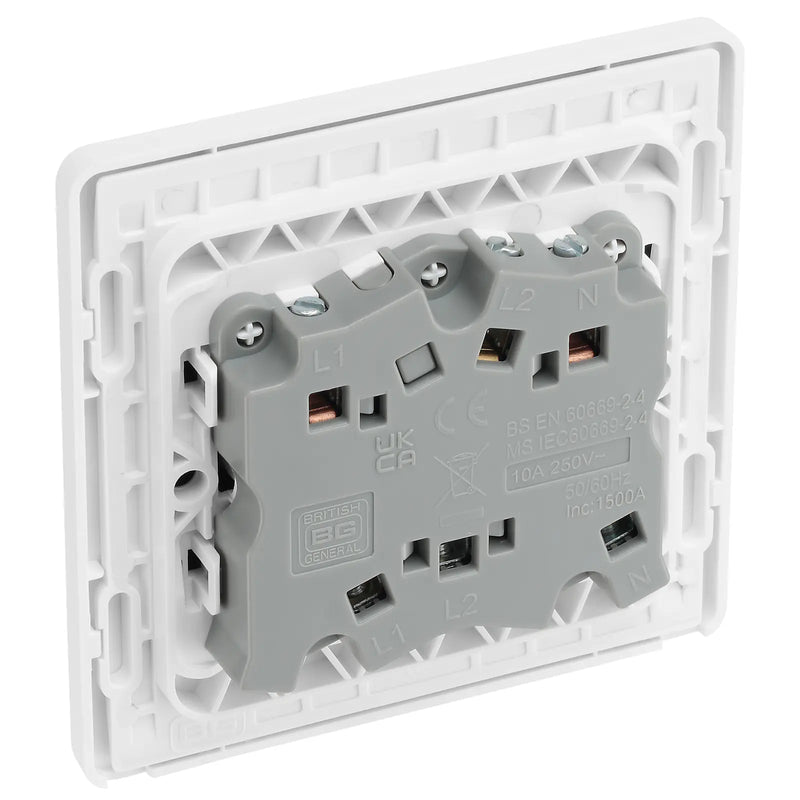 BG Electrical Evolve Brushed Steel - 3 pole fan isolator, fused