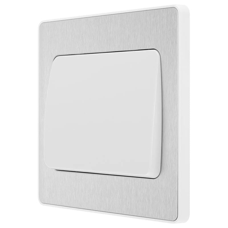 BG Electrical Evolve Brushed Steel - Single, 2 way switch, wide rocker