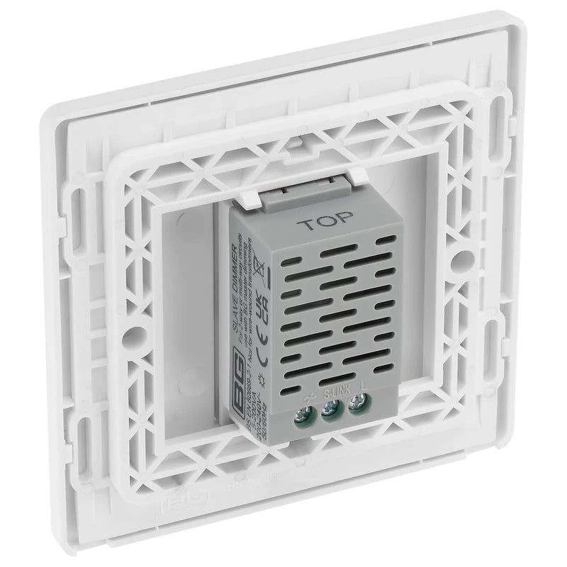 BG Electrical Evolve Brushed Steel - Single, 2 way touch, 200W, secondary