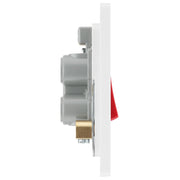 BG Electrical Evolve Brushed Steel - 45A, double pole, single plate, with indicator