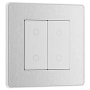 BG Electrical Evolve Brushed Steel - Double, 2 way touch, 200W, master