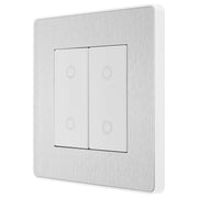 BG Electrical Evolve Brushed Steel - Double, 2 way touch, 200W, master
