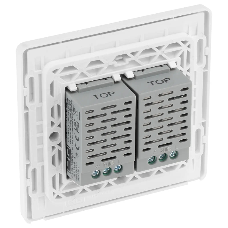BG Electrical Evolve Brushed Steel - Double, 2 way touch, 200W, master