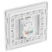 BG Electrical Evolve Brushed Steel - Single, RJ45 telephone socket