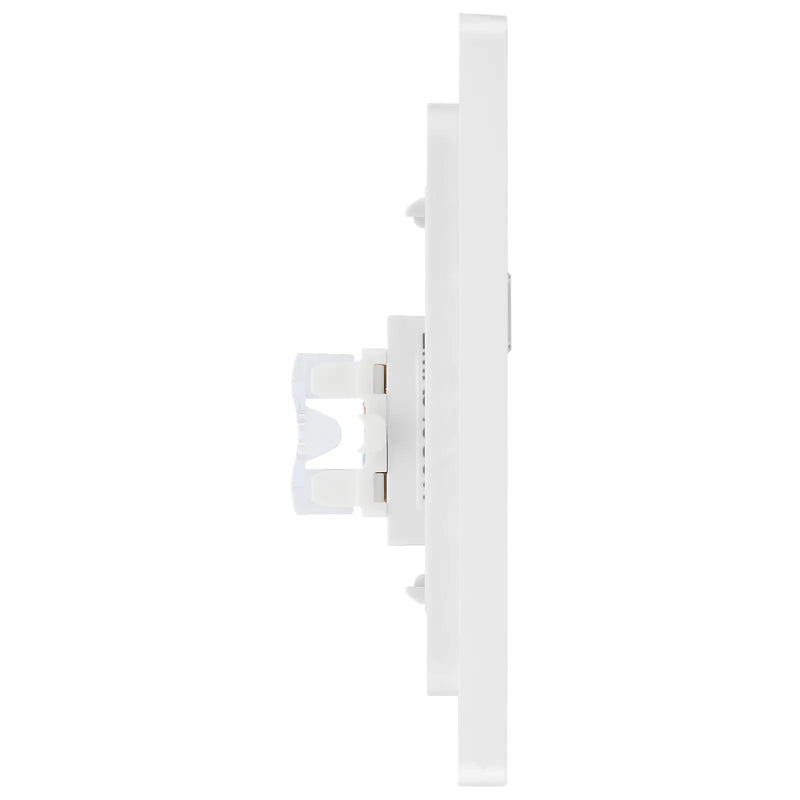 BG Electrical Evolve Brushed Steel - Single, RJ45 telephone socket