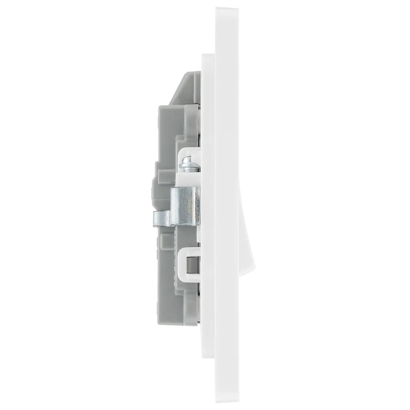 BG Electrical Evolve Brushed Steel - 20A, double pole, with indicator
