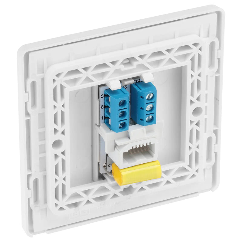 BG Electrical Evolve Brushed Steel - Single, telephone socket, master