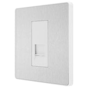 BG Electrical Evolve Brushed Steel - Single, telephone socket, secondary