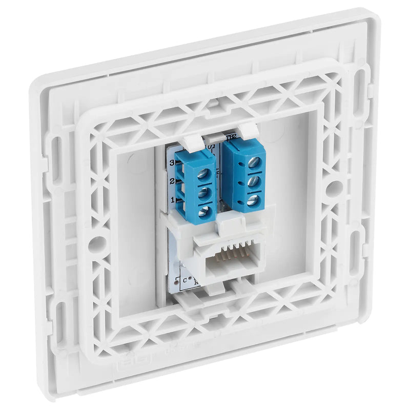 BG Electrical Evolve Brushed Steel - Single, telephone socket, secondary
