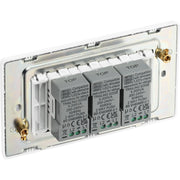 BG Electrical Evolve Brushed Steel - Triple, 2 way push 200W