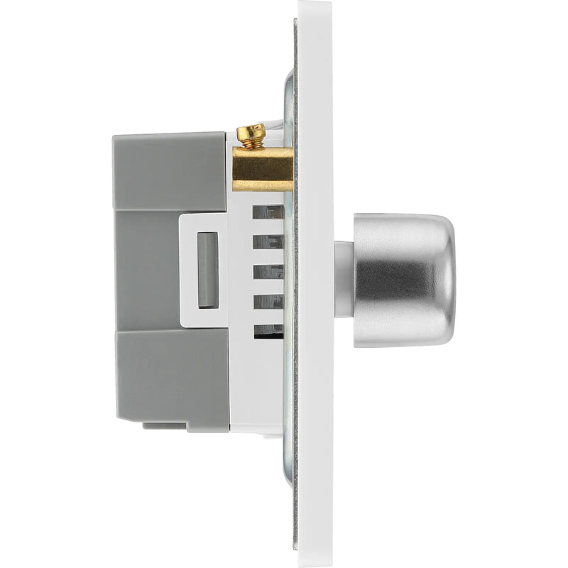 BG Electrical Evolve Brushed Steel - Quadruple, 2 way push 200W