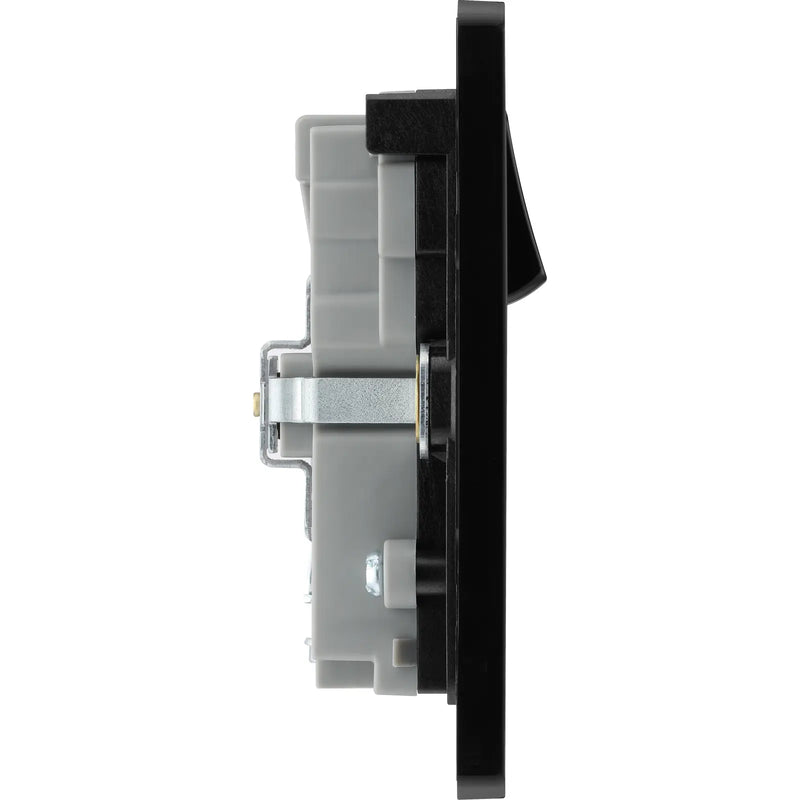 BG Electrical Evolve Matt Black - Double switched single pole, with USB A + C (45W)