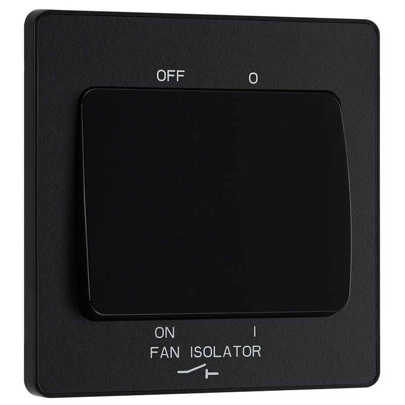 BG Electrical Evolve Matt Black - Triple pole fan isolator