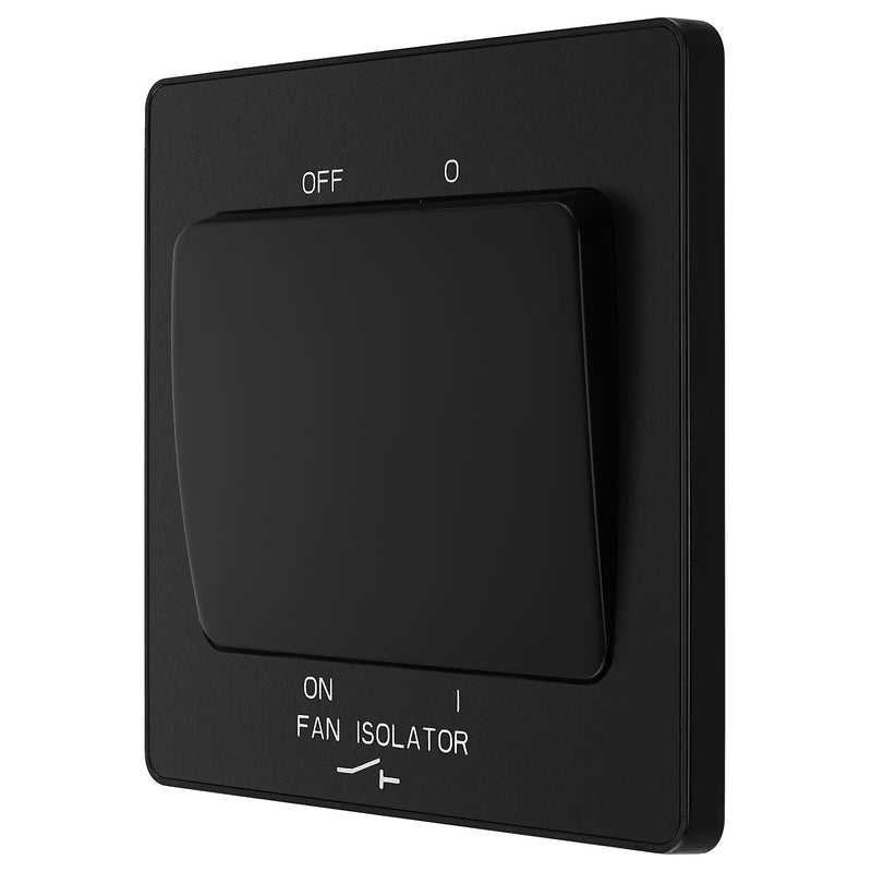 BG Electrical Evolve Matt Black - Triple pole fan isolator