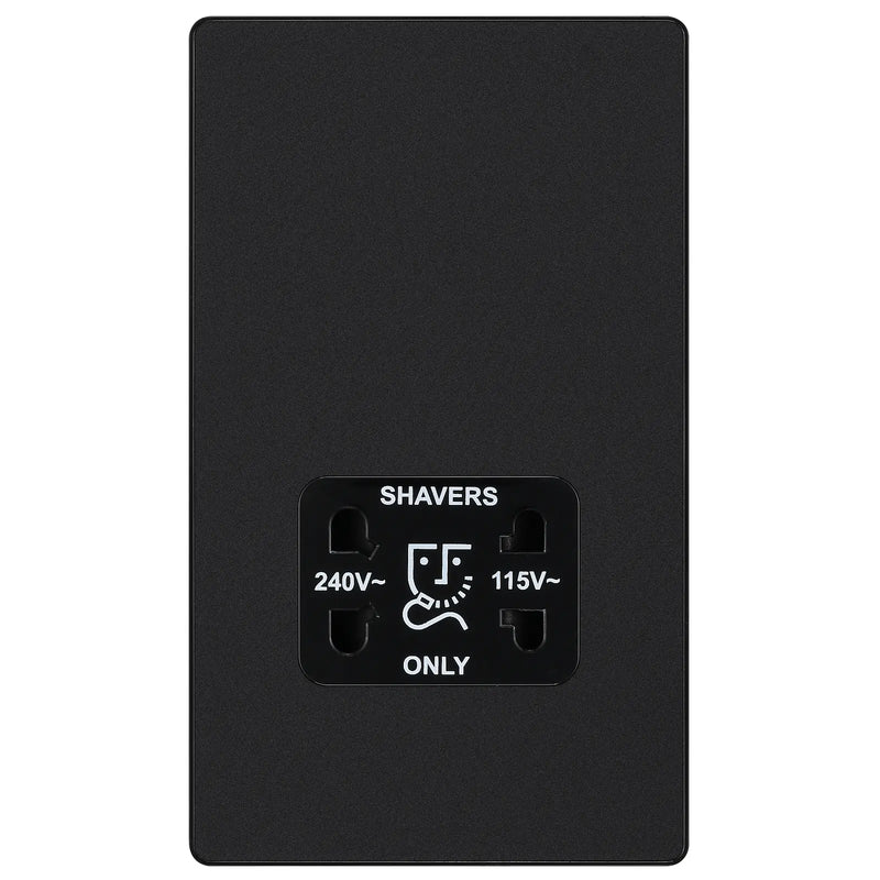 BG Electrical Evolve Matt Black - Double switched, double pole