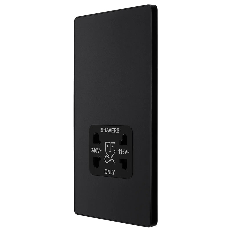 BG Electrical Evolve Matt Black - Double switched, double pole