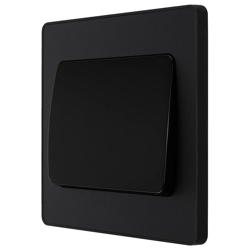 BG Electrical Evolve Matt Black - Single, 2 way switch, wide rocker