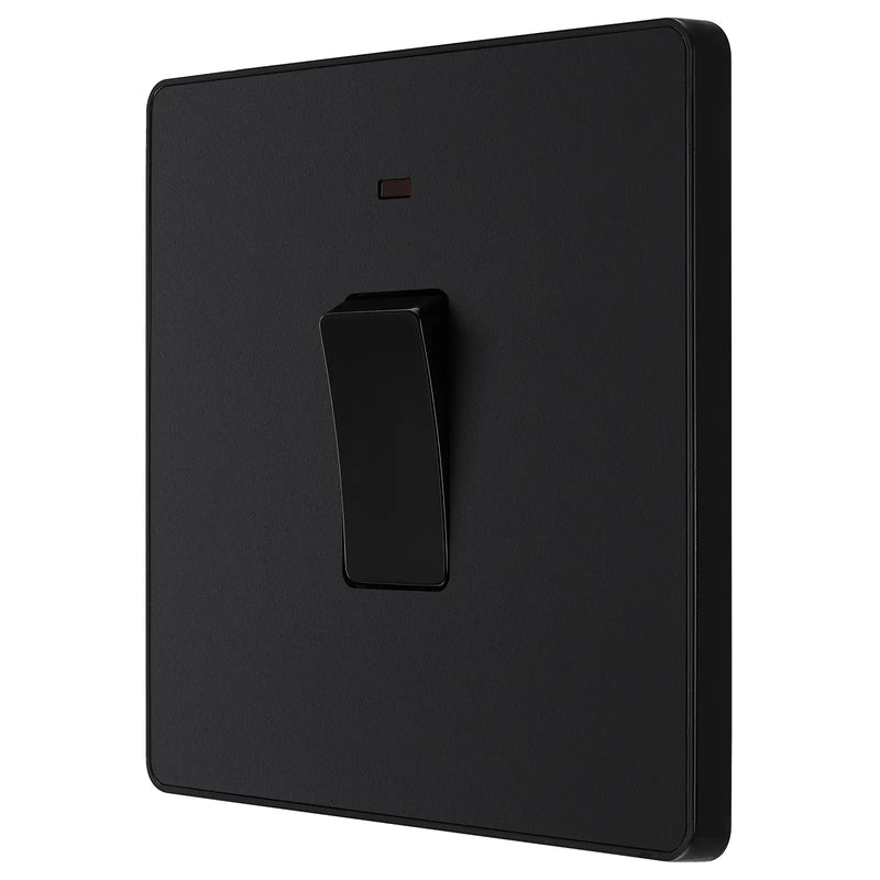 BG Electrical Evolve Matt Black - 20A, double pole, with indicator