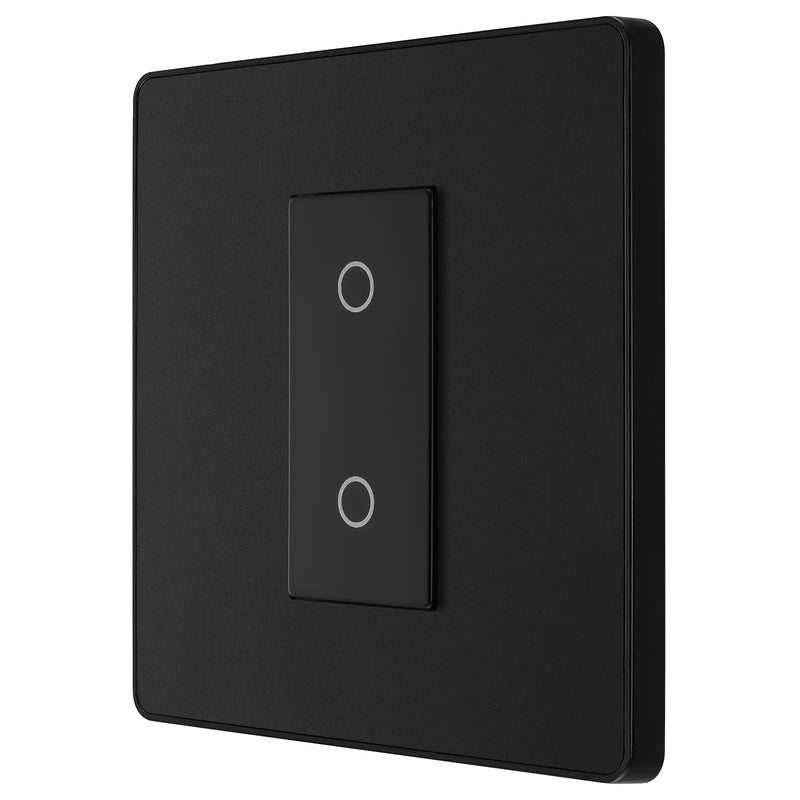 BG Electrical Evolve Matt Black - Single, 2 way touch, 200W, master