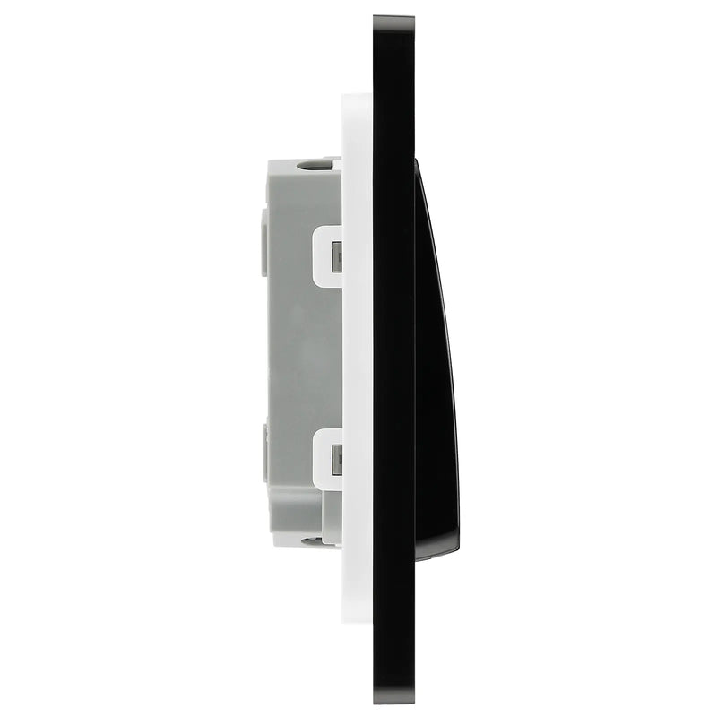 BG Electrical Evolve Matt Black - Double, 2 way switch, wide rocker