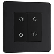 BG Electrical Evolve Matt Black - Double, 2 way touch, 200W, secondary