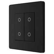 BG Electrical Evolve Matt Black - Double, 2 way touch, 200W, secondary