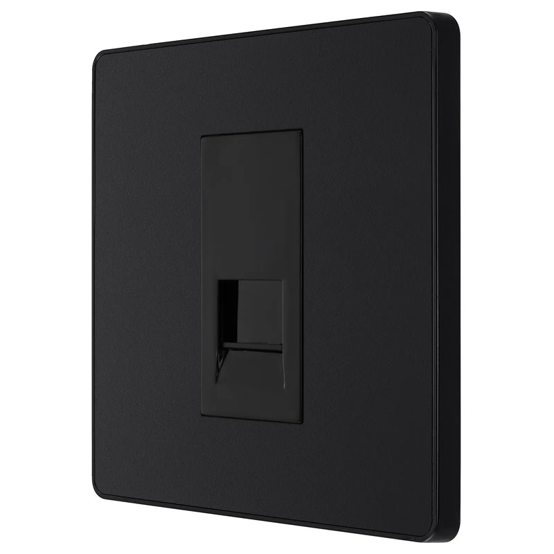 BG Electrical Evolve Matt Black - Single, telephone socket, secondary