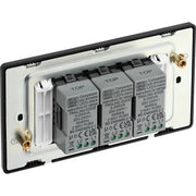BG Electrical Evolve Matt Black - Triple, 2 way push 200W