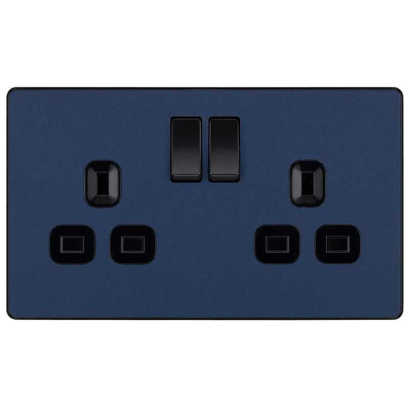 BG Electrical Evolve Matt Blue - Double, switched, single pole