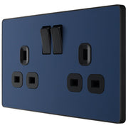 BG Electrical Evolve Matt Blue - Double, switched, single pole