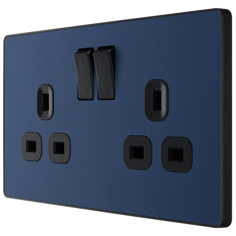 BG Electrical Evolve Matt Blue - Double, switched, single pole