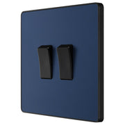 BG Electrical Evolve Matt Blue - Double, 2 way switch
