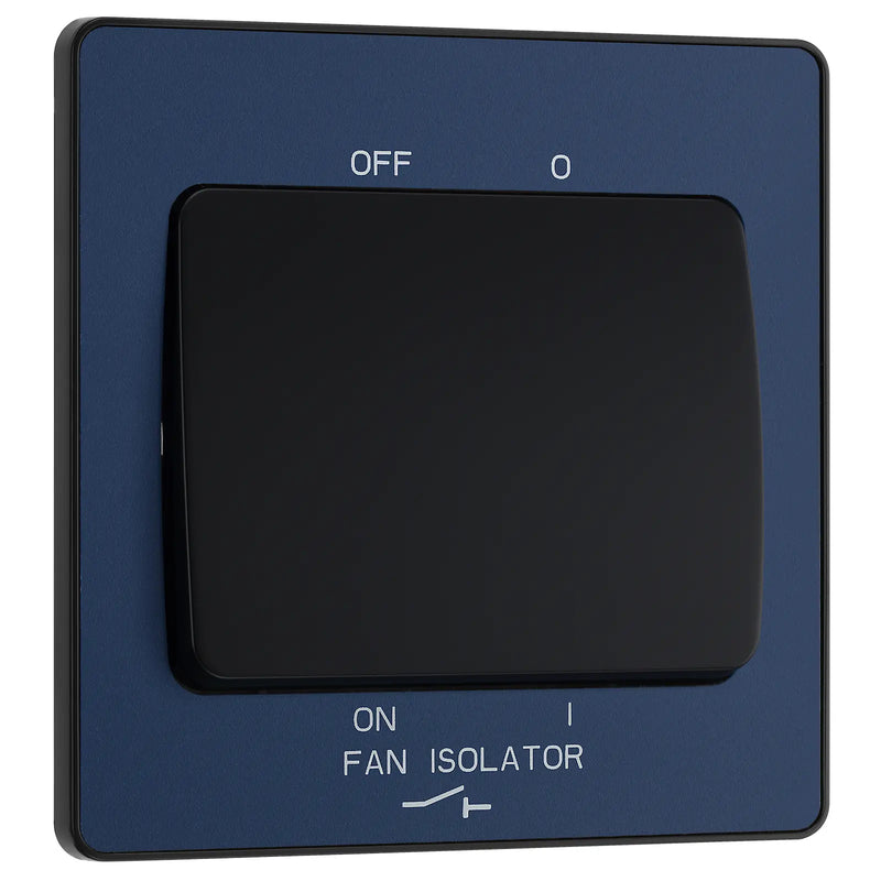 BG Electrical Evolve Matt Blue - Triple pole fan isolator
