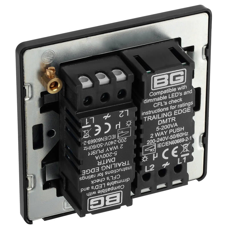 BG Electrical Evolve Matt Blue - Double, 2 way push 200W