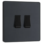 BG Electrical Evolve Matt Grey - Double, 2 way switch