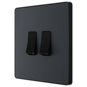 BG Electrical Evolve Matt Grey - Double, 2 way switch