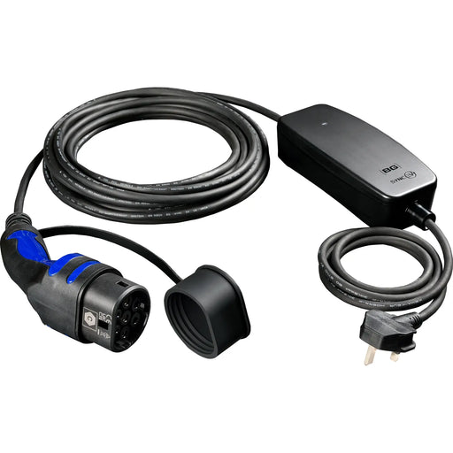 Sync Energy EV Cables - EV Charging Cable, Mode 2, 3 Pin UK Plug to EV Type 2 - 10 Metres