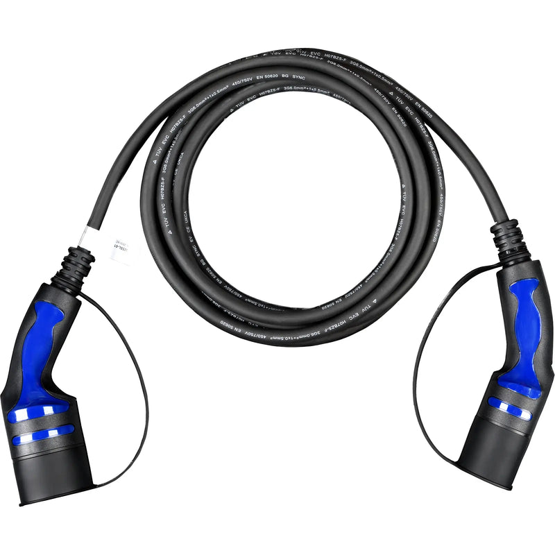 Sync Energy EV Cables - EV Charging Cable, Mode 3 Type 2, 7.4kW Single Phase - 5 Metres