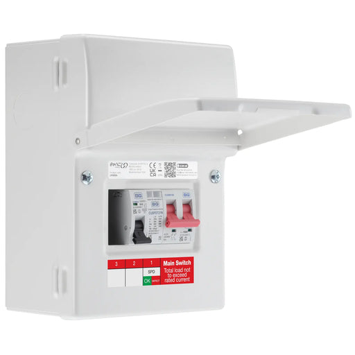 Sync Energy EV Circuit Protection - 5 Module EV Consumer Unit 100A with Main Switch, MCB SPD, IP20 - White